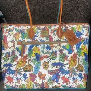 Dooney & Bourke Disney Large Jungle Book Coated Cotton Shoulder Tote Handbag